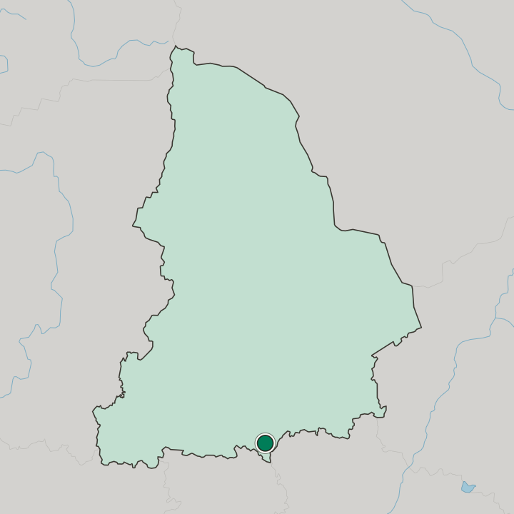 Map showing Kamensk-Ural’skiy — In Sverdlovsk Oblast