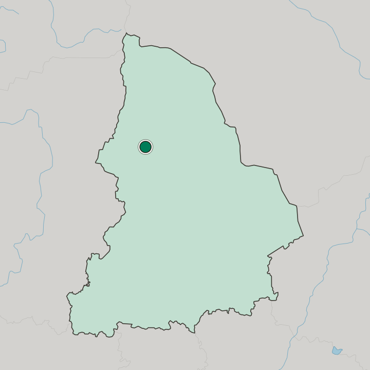 Map showing Krasnoturinsk — In Sverdlovsk Oblast