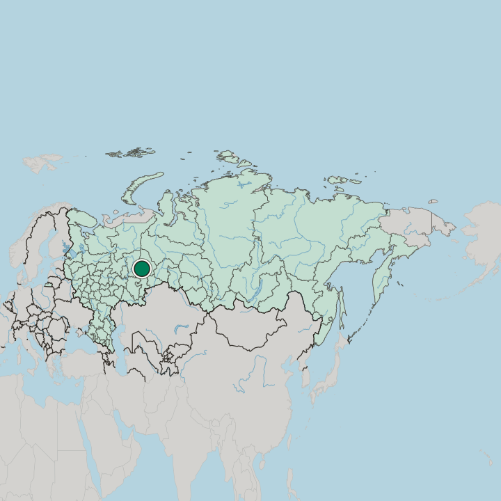 Map showing Nizhny Tagil — In Russia