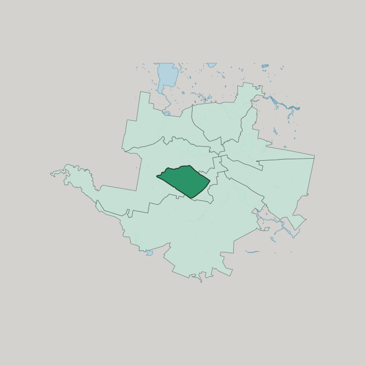 Map showing Akademicheskiy District — In Yekaterinburg