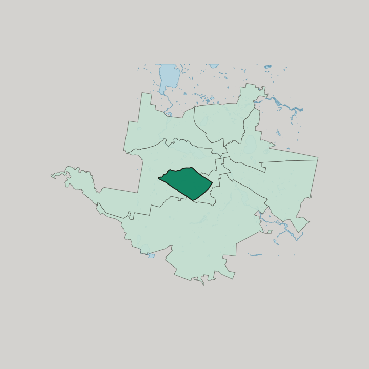 Map showing Akademicheskiy District — In Yekaterinburg