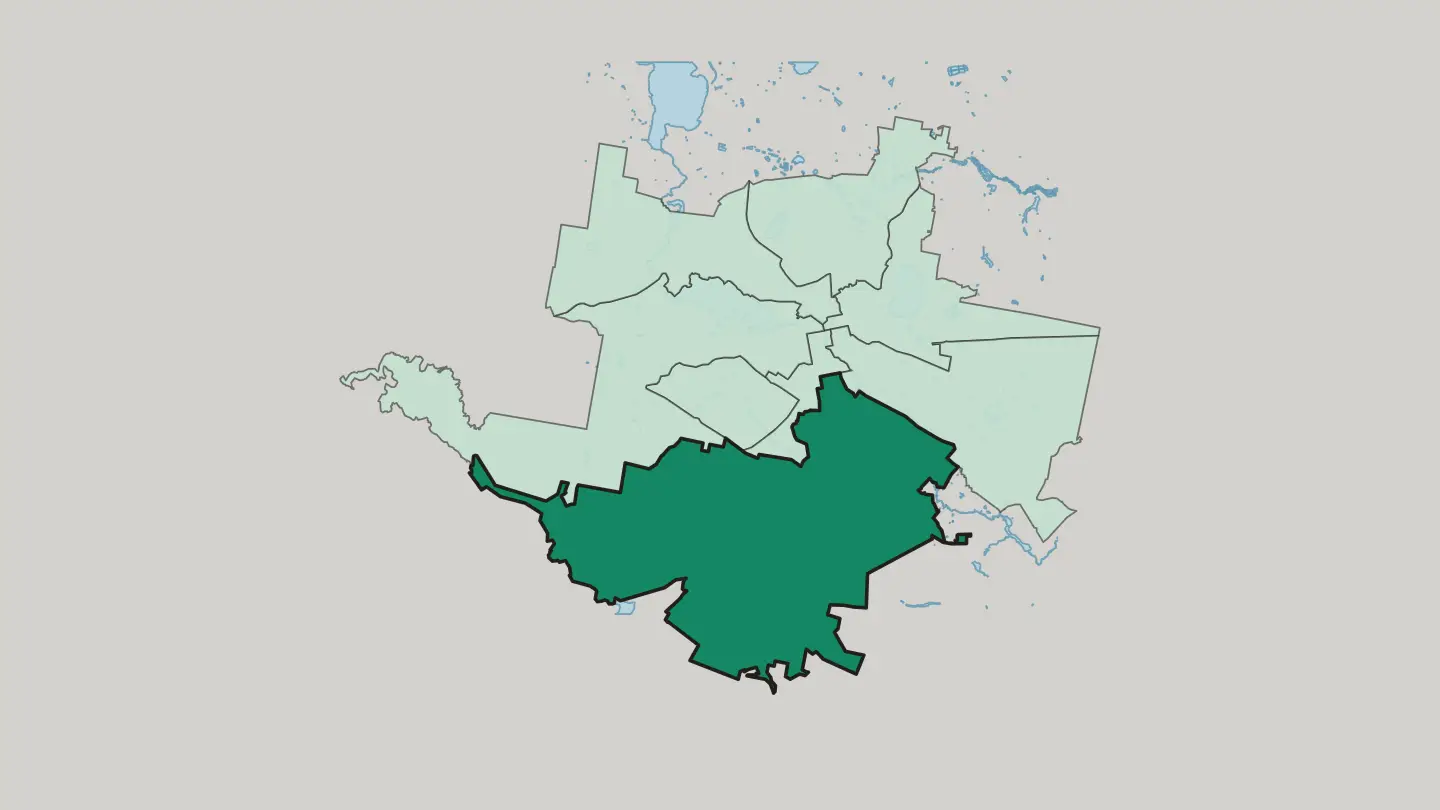 Map of Chkalovski district in Yekaterinburg