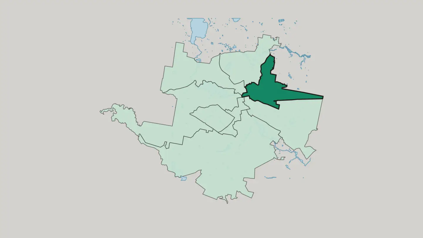 Map of Kirovski district in Yekaterinburg