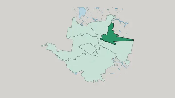 Map of Kirovski district in Yekaterinburg