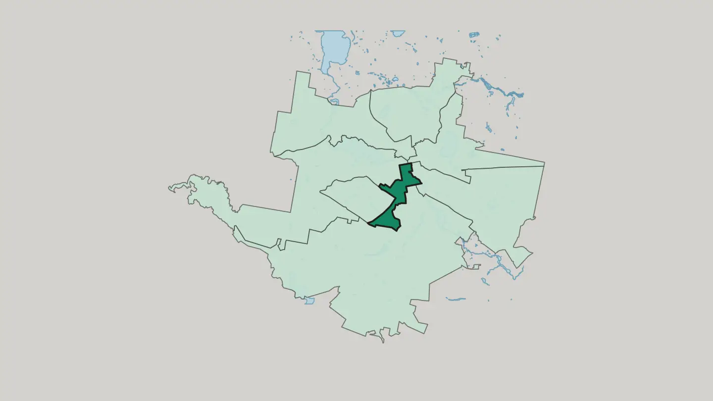 Map of Leninski district in Yekaterinburg