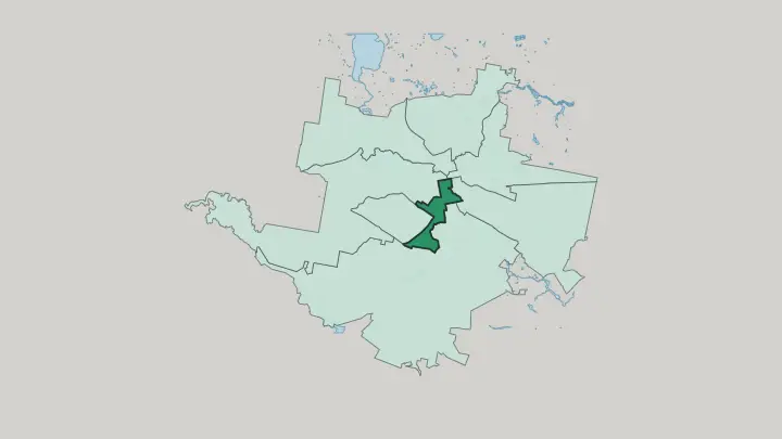 Map of Leninski district in Yekaterinburg