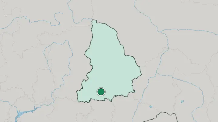 Map of Yekaterinburg in Russia