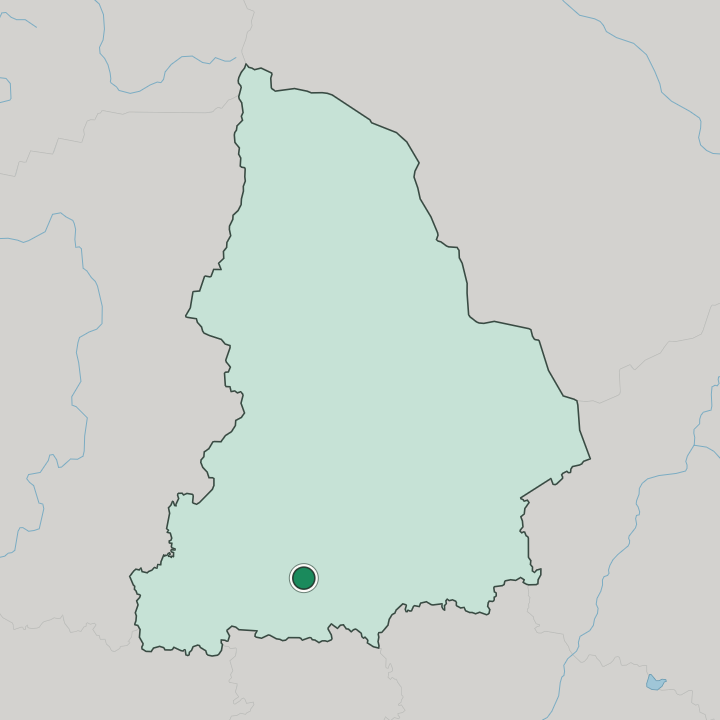 Map showing Akademicheskiy District — In Sverdlovsk Oblast