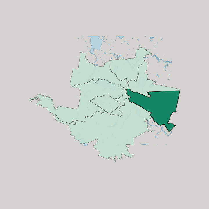Map showing Oktyabrski district — In Yekaterinburg