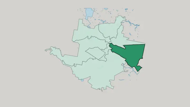 Map of Oktyabrski district in Yekaterinburg
