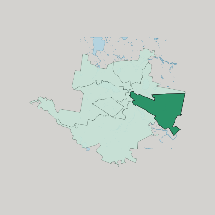 Map showing Oktyabrski district — In Yekaterinburg