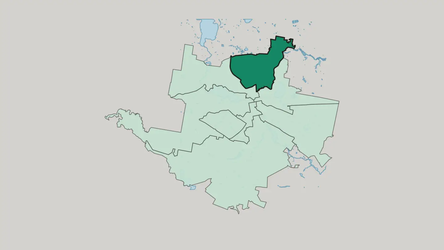 Map of Ordzonikidsevski district in Yekaterinburg
