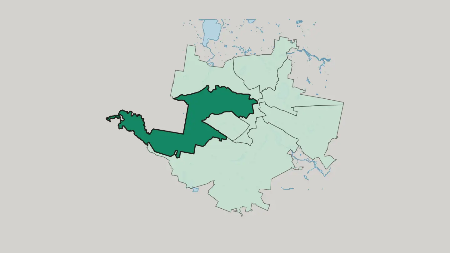 Map of Verch-Isetski district in Yekaterinburg