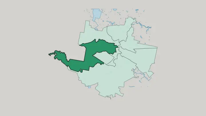 Map of Verch-Isetski district in Yekaterinburg