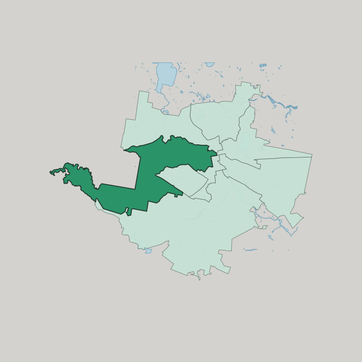 Map showing Verch-Isetski district — In Yekaterinburg
