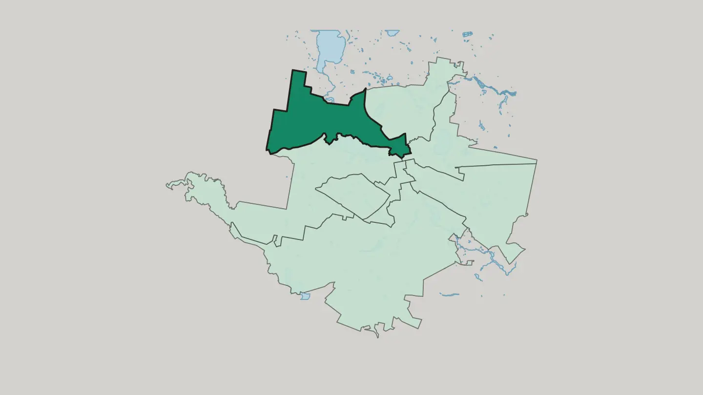 Map of Zheleznodorozhniy District in Yekaterinburg