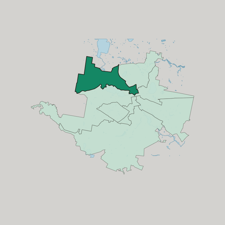 Map showing Zheleznodorozhniy District — In Yekaterinburg