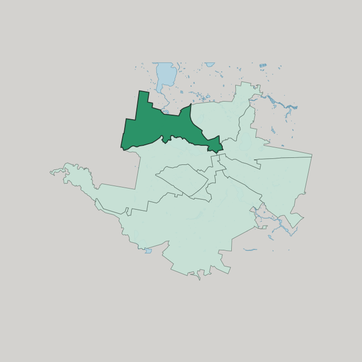 Map showing Zheleznodorozhniy District — In Yekaterinburg