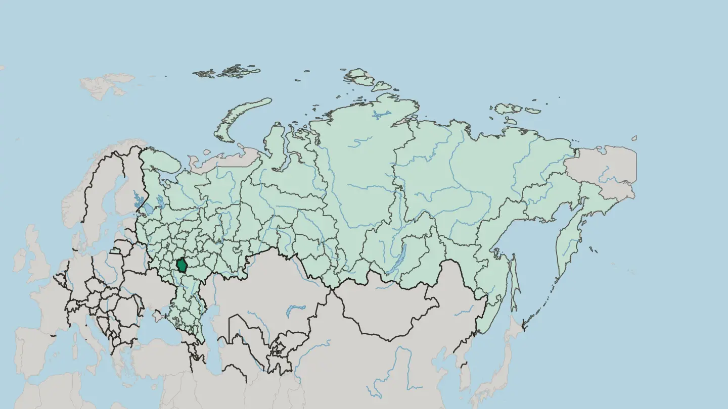Map of Tambov Oblast in Russia