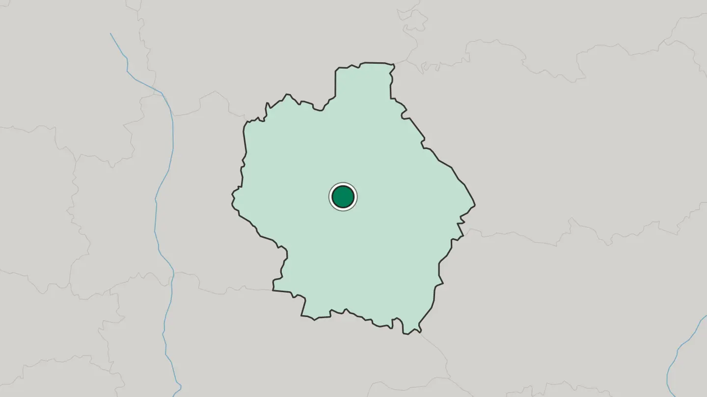 Map of Tambov in Russia