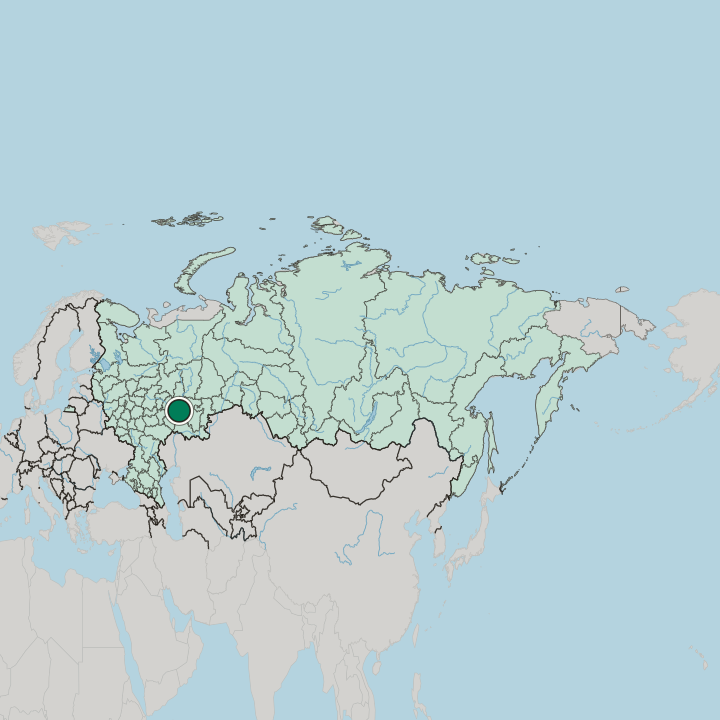 Map showing Bugulma — In Russia