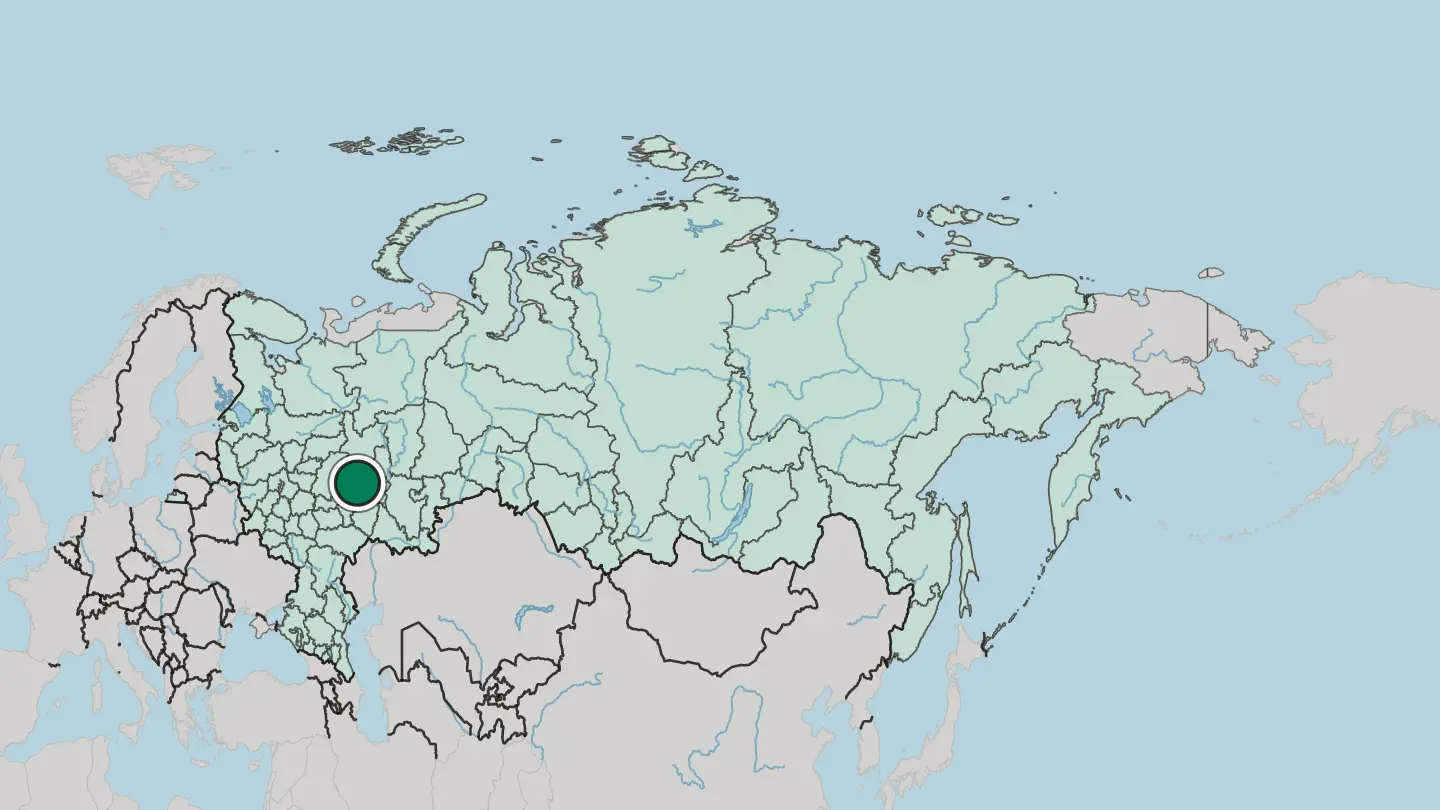 Map of Kazan in Russia