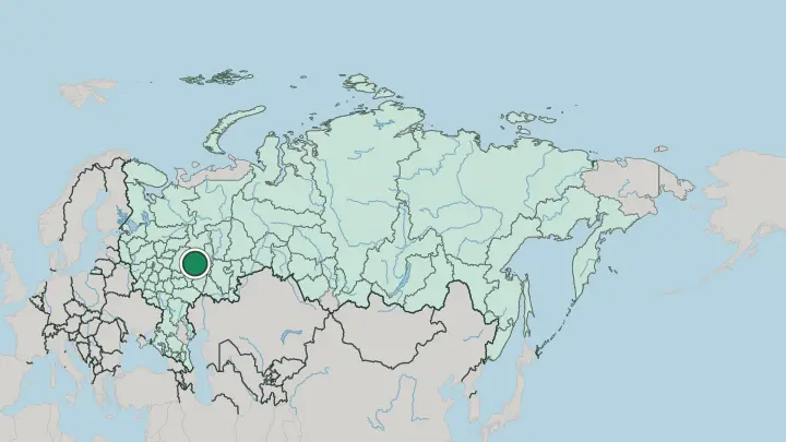 Map of Kazan in Russia