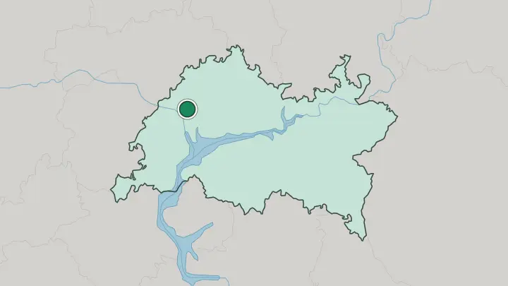 Map of Kazan in Russia