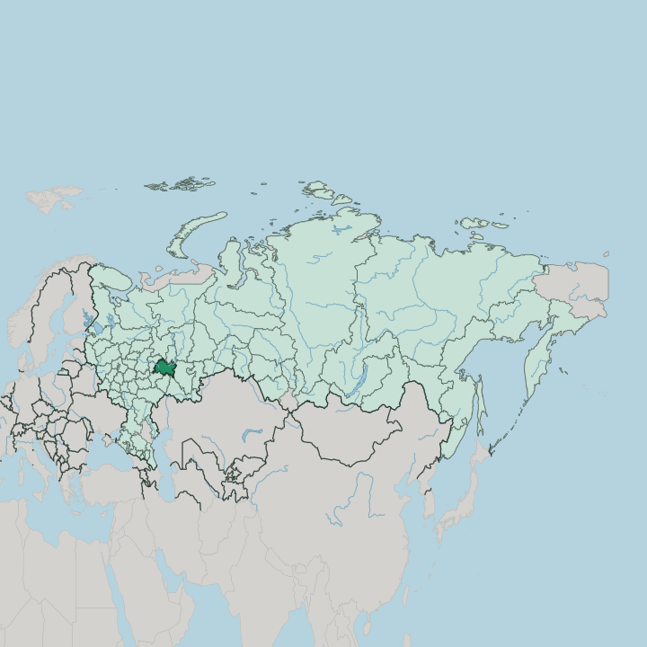 Map showing Tatarstan — In Russia