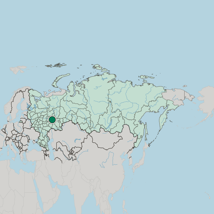 Map showing Nizhnekamsk — In Russia