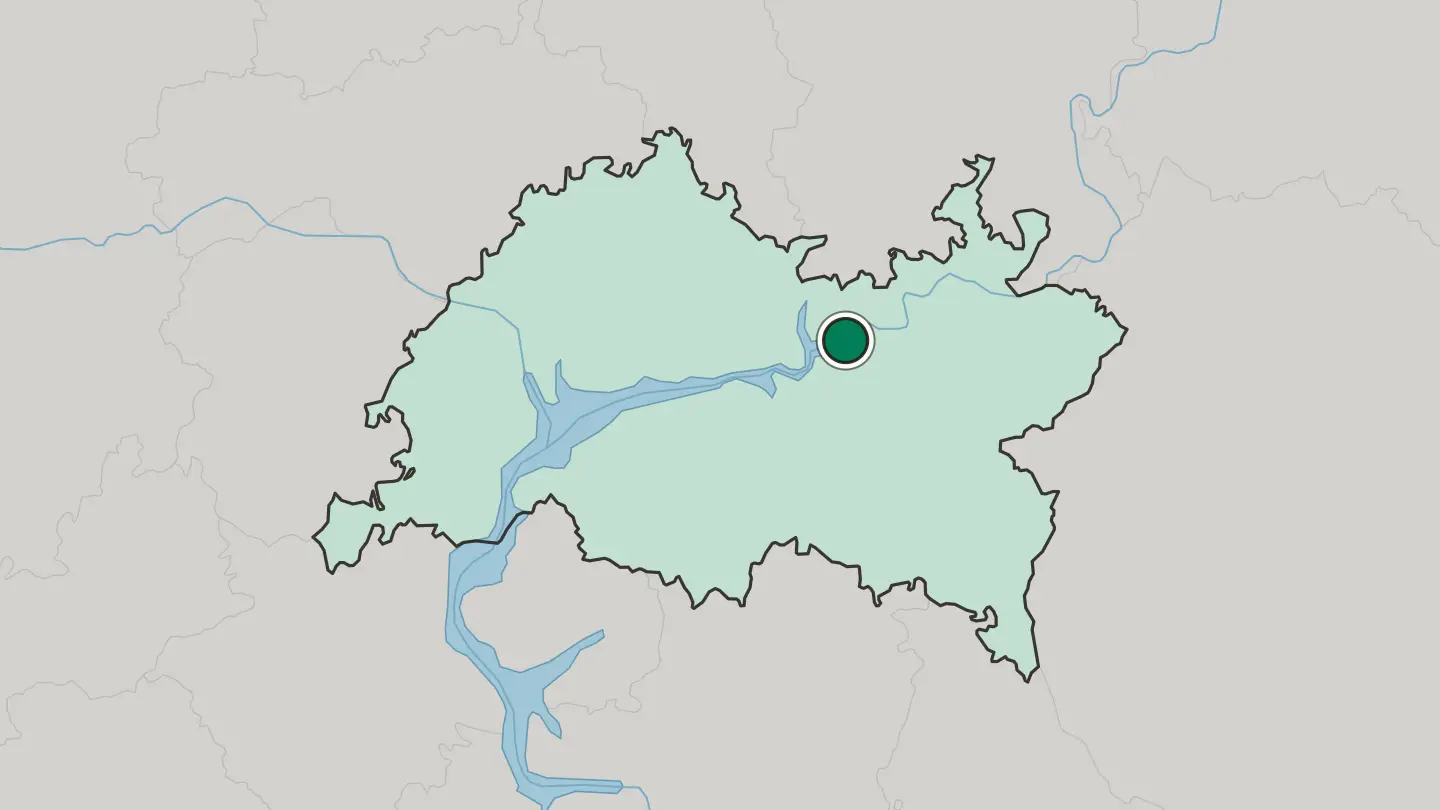 Map of Nizhnekamsk in Russia