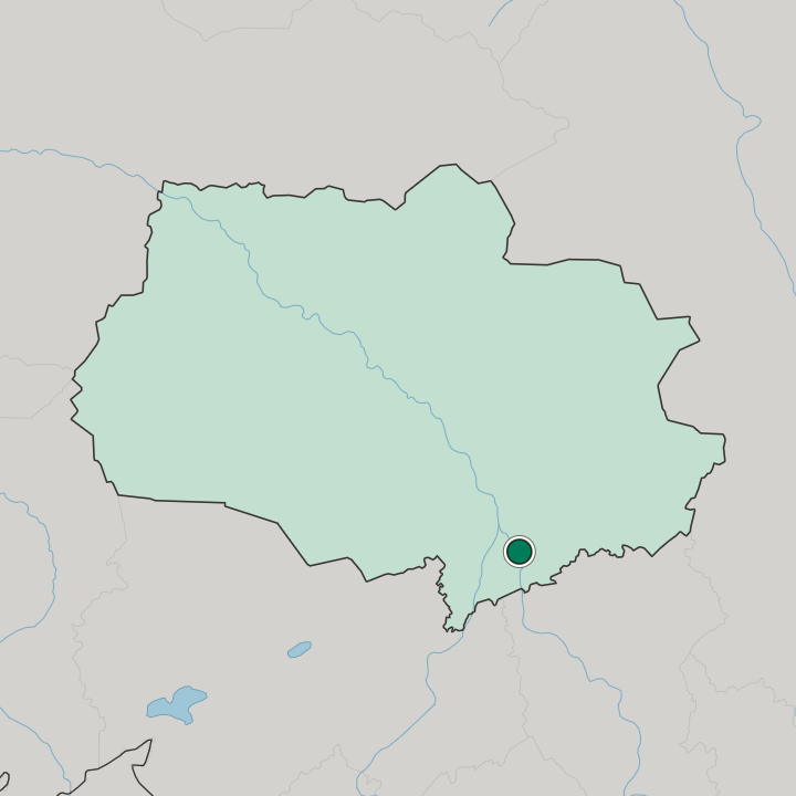 Map showing Seversk — In Tomsk Oblast