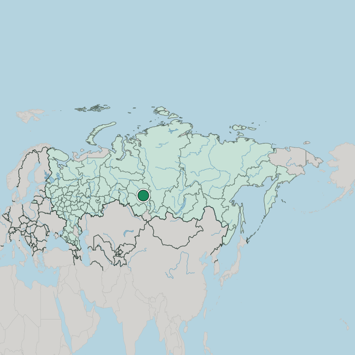 Map showing Tomsk — In Russia
