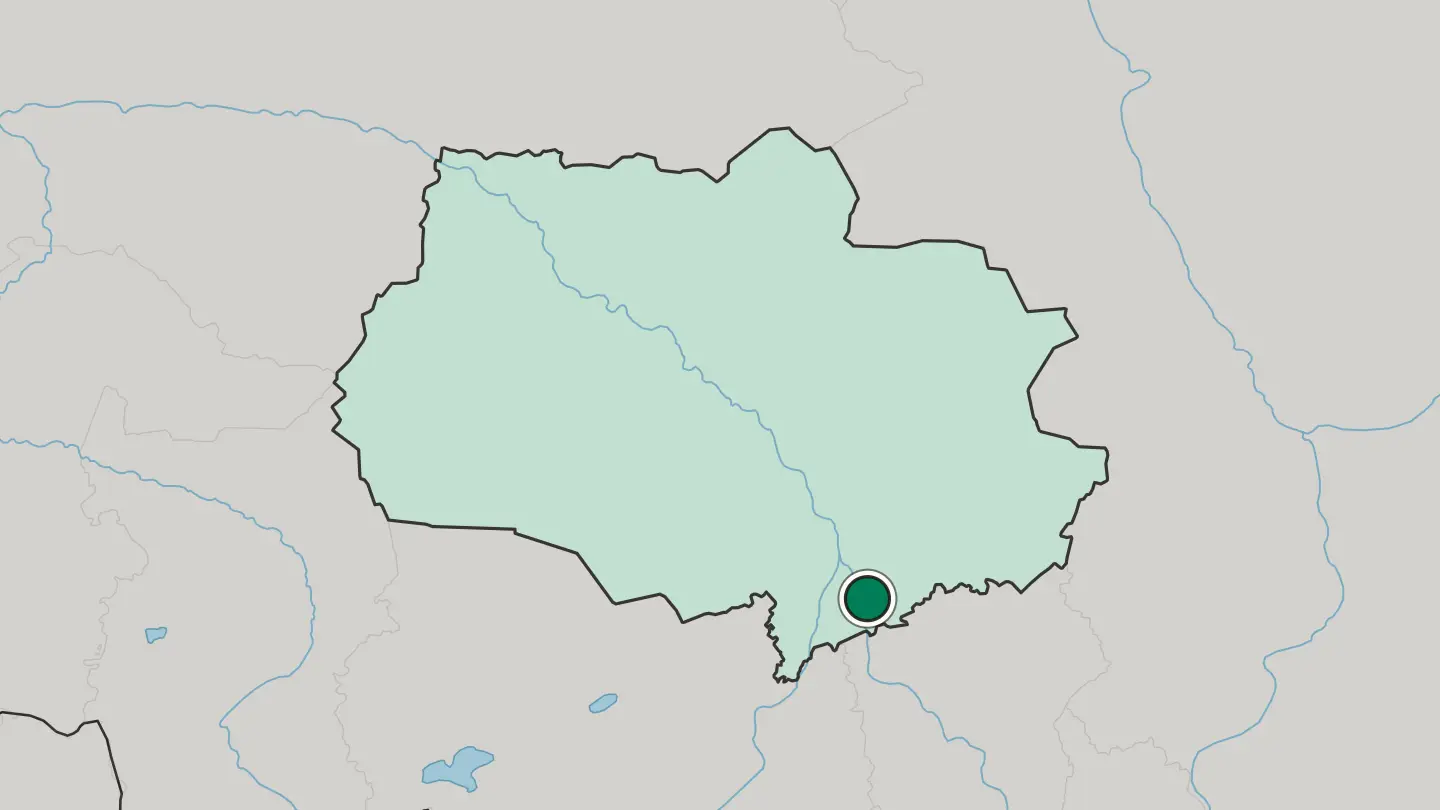 Map of Tomsk in Russia