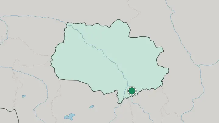 Map of Tomsk in Russia