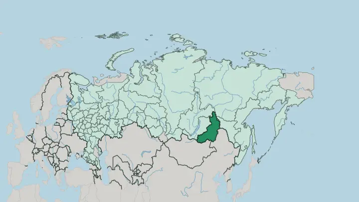 Map of Transbaikal Territory in Russia