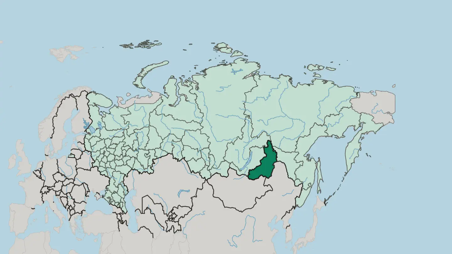 Map of Transbaikal Territory in Russia