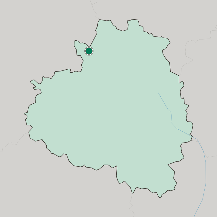Map showing Aleksin — In Tula Oblast