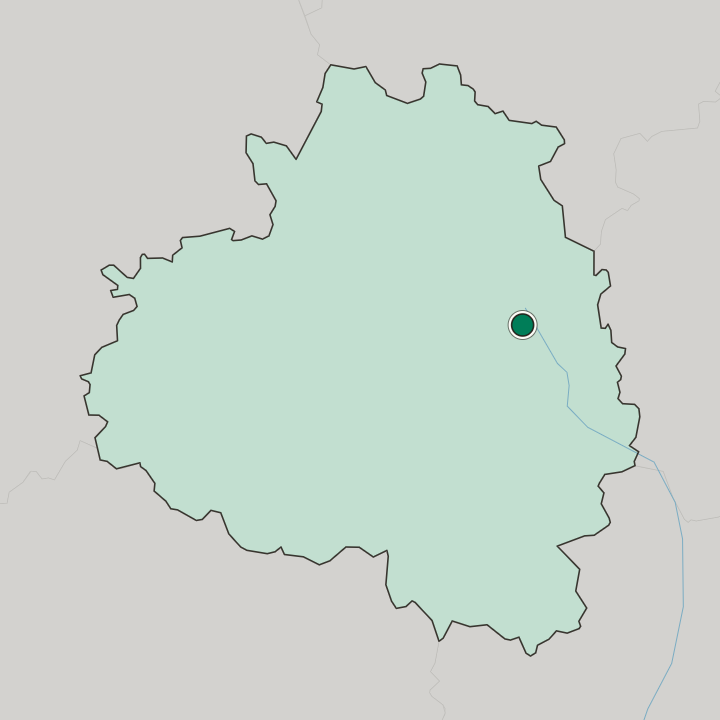Map showing Novomoskovsk — In Tula Oblast