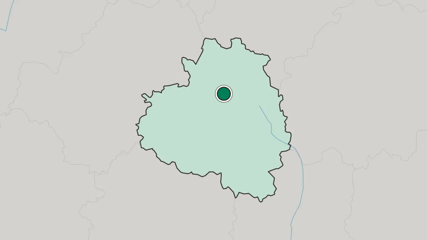 Map of Tula in Russia