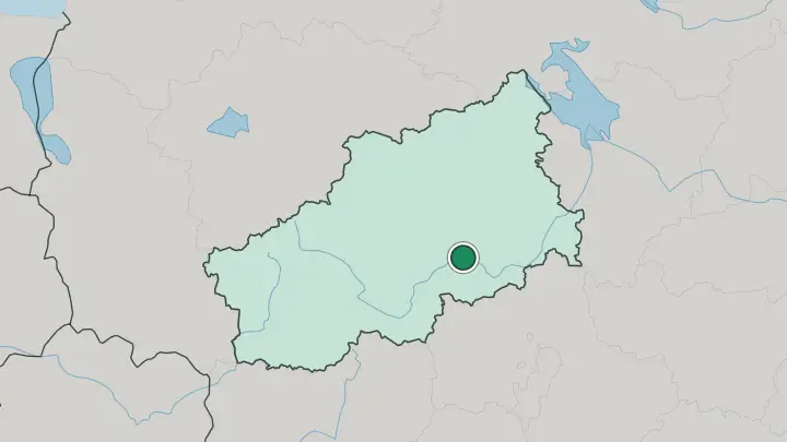 Map of Tver in Russia