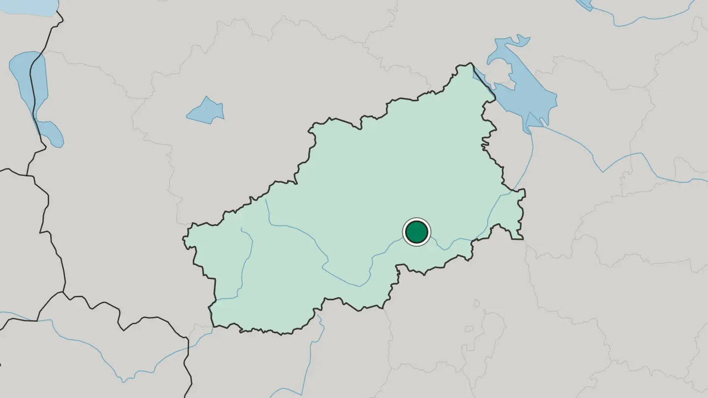 Map of Tver in Russia