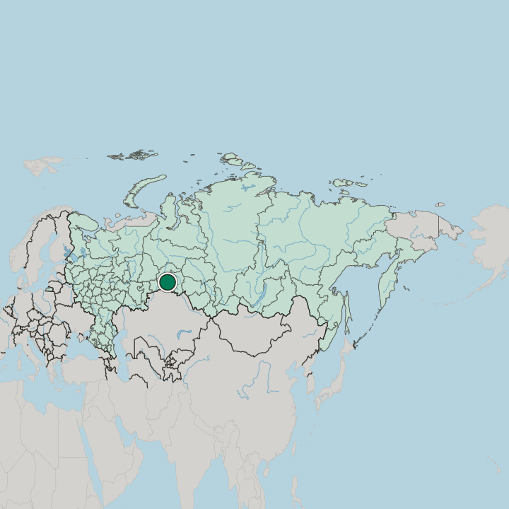 Map showing Ishim — In Russia