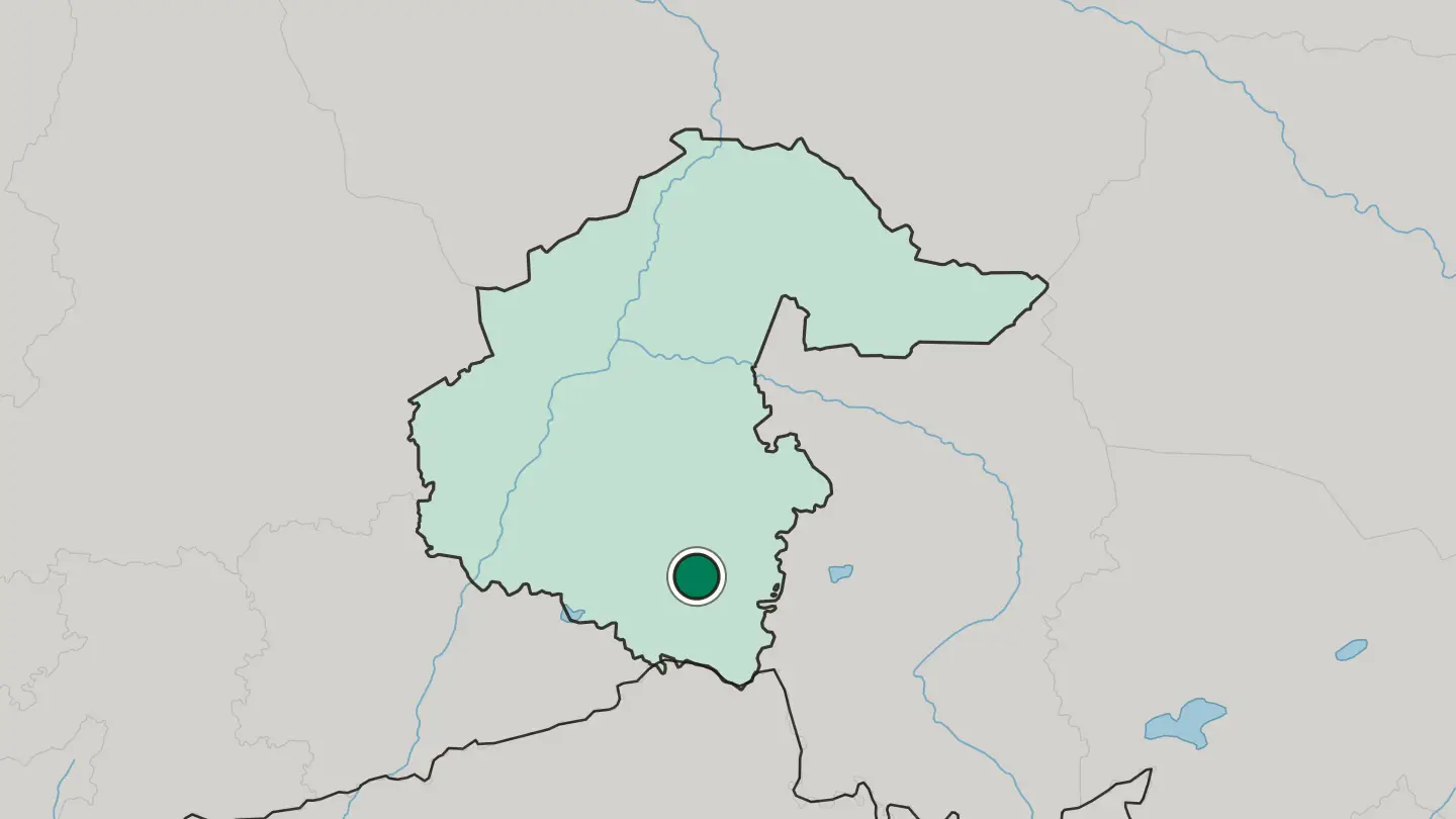 Map of Ishim in Russia