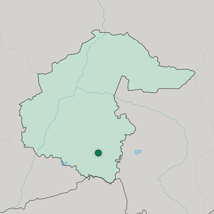 Map showing Ishim — In Tyumen Oblast