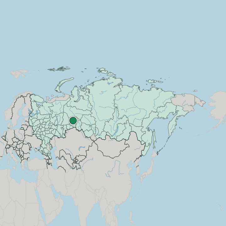 Map showing Tobolsk — In Russia