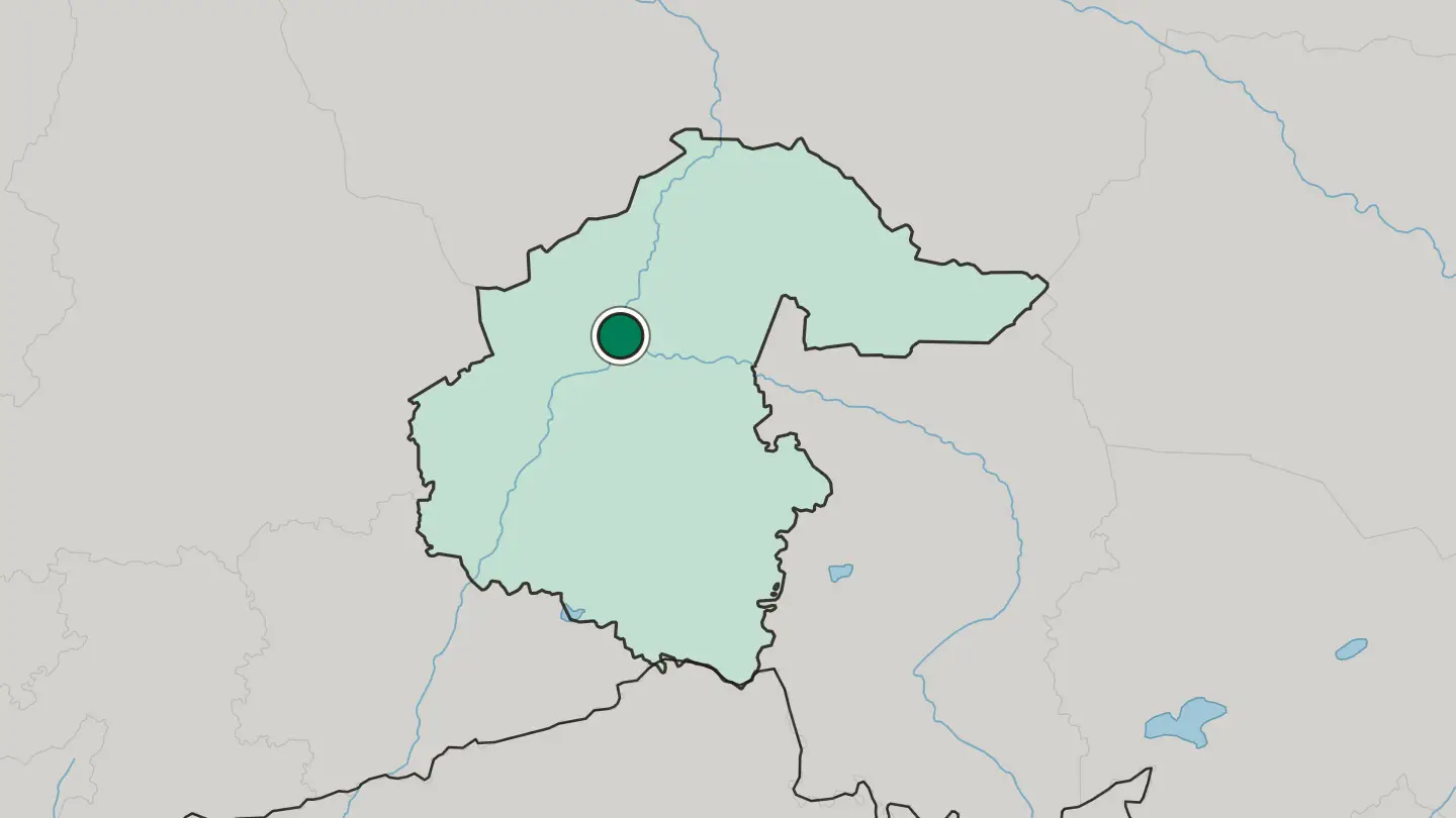 Map of Tobolsk in Russia