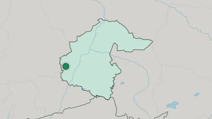 Map of Tyumen in Russia