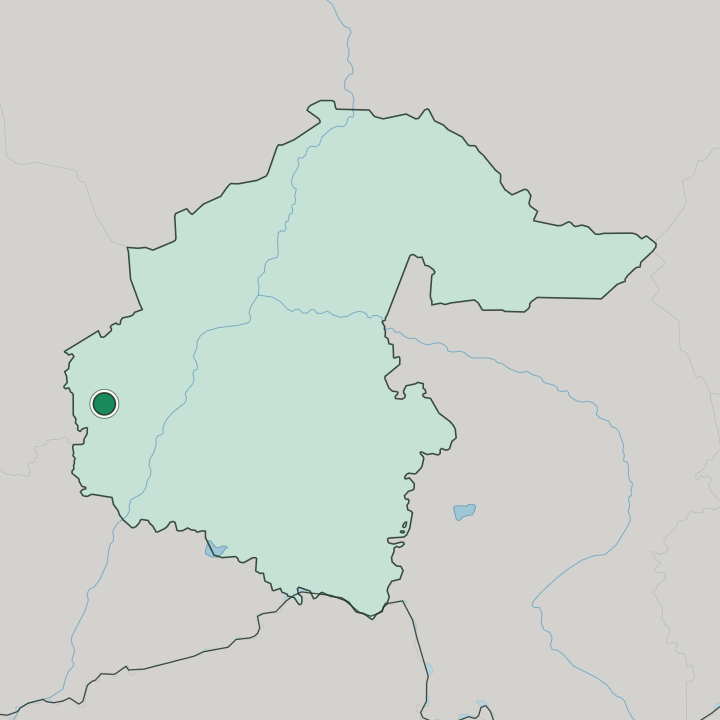 Map showing Tyumen — In Tyumen Oblast