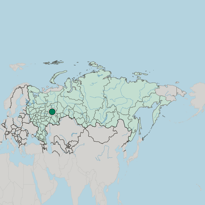 Map showing Votkinsk — In Russia
